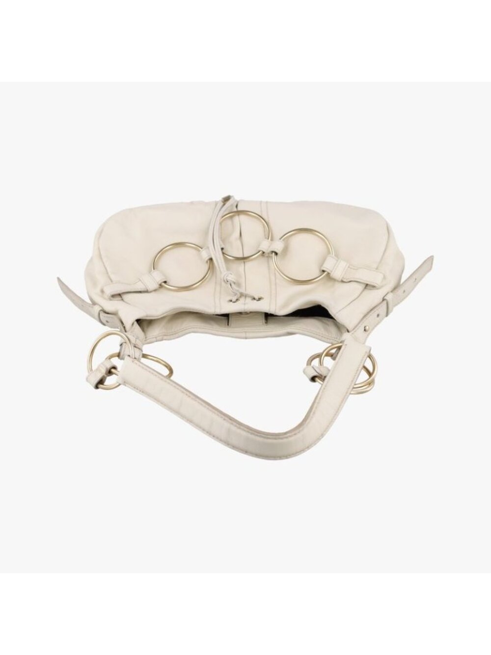 ★SOLD★ Saint Laurent Yves Laurentsaharienne White Leather Messenger Bag - Picture 8 of 15